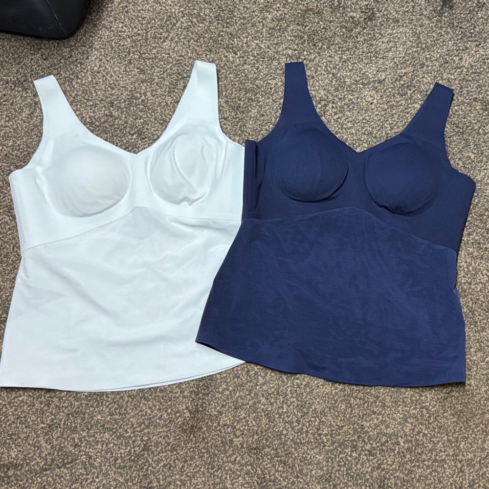 HONEYLOVE Shapewear LiftWear Tank Built In Bra Body Tummy Control
2x Navy White